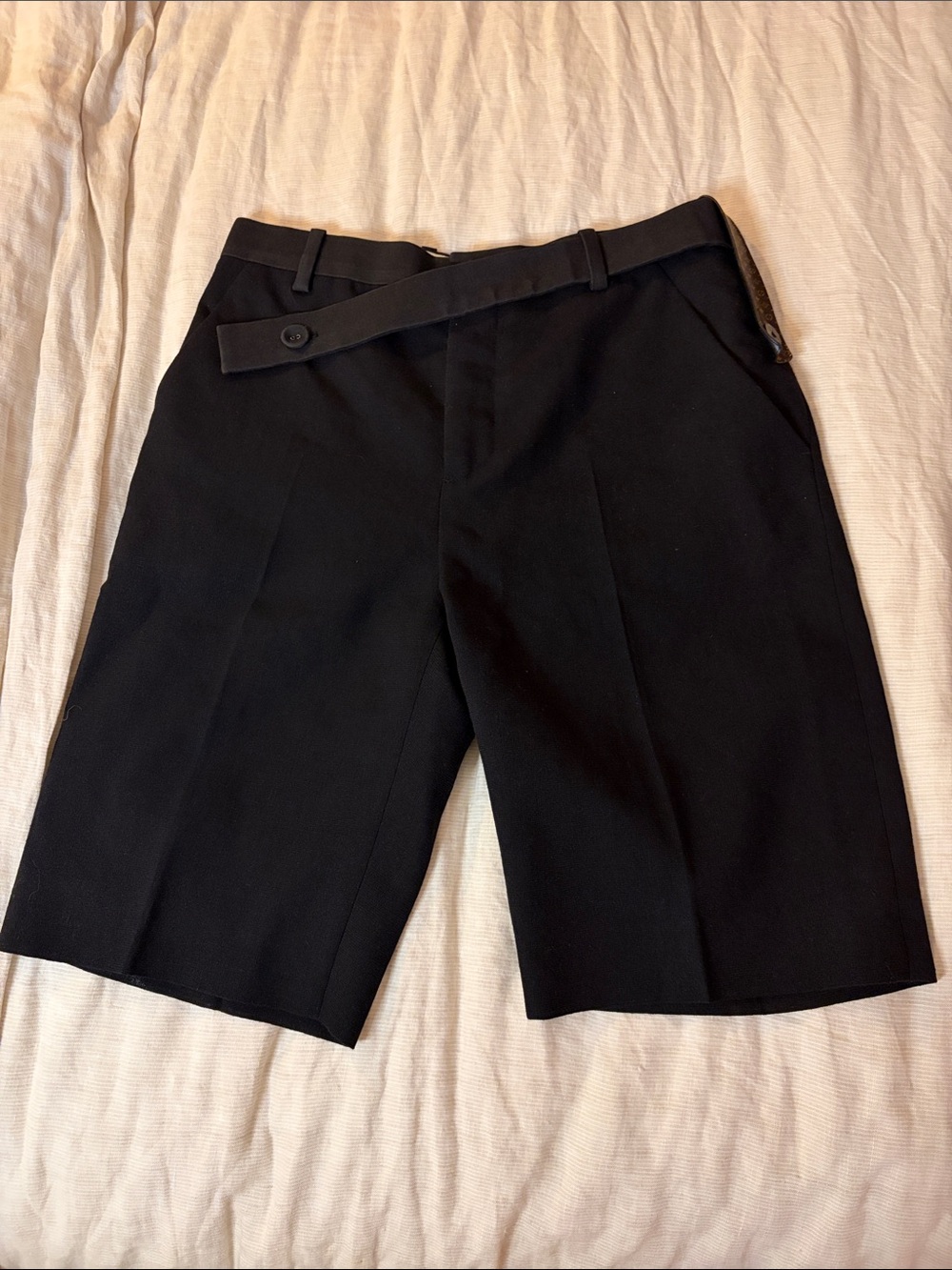 Louis Vuitton Black Tailored Front-Panel Shorts